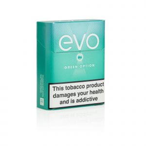 An open pack of Ploom EVO Green Option sticks